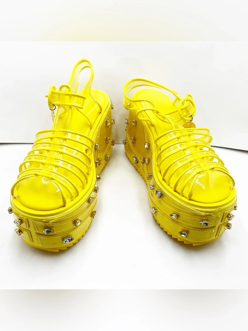 {Sugar Thrillz} Lemon Wedge Sugar Rush Jelly Platform Sandals - Picture 6 of 15